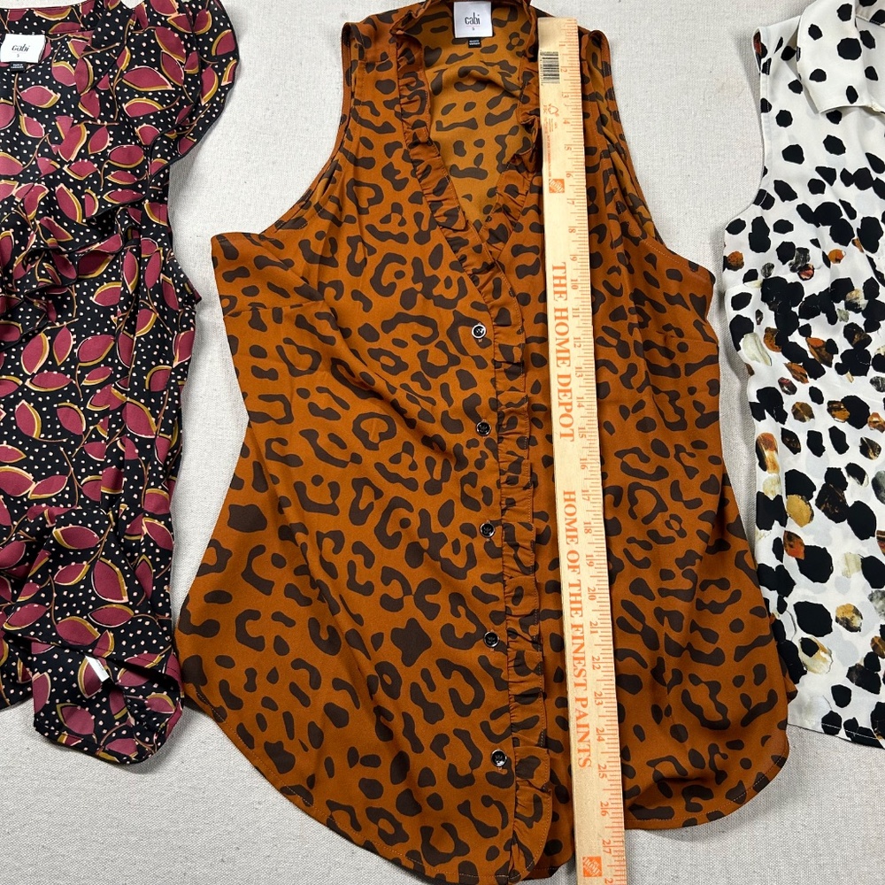Cabi Sleeveless Top Lot of‎ 3 Womens Small Blouse Animal Print Autumn V-Neck - Picture 13 of 14